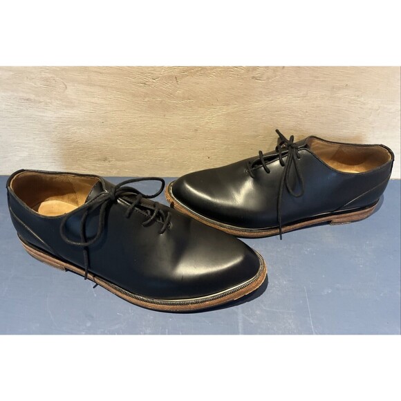 John Fluevog womens Size 9 Oxford Shoes Leather Modvog Mariella black gold - Picture 2 of 10